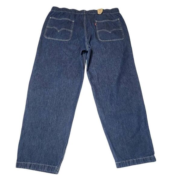 Levi's Stay Loose Boxer Taper Jeans Men's Size XXL Blue Medium Wash Elastic Wais - Picture 2 of 13